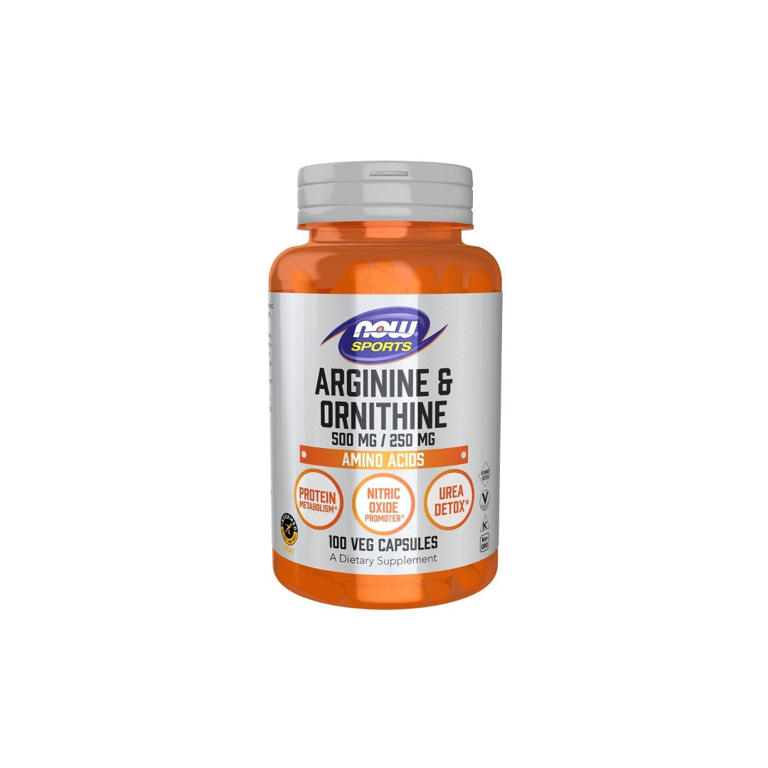 Arginin 500 mg & Ornithin 250 mg 100 Veg-Kapseln Now Foods